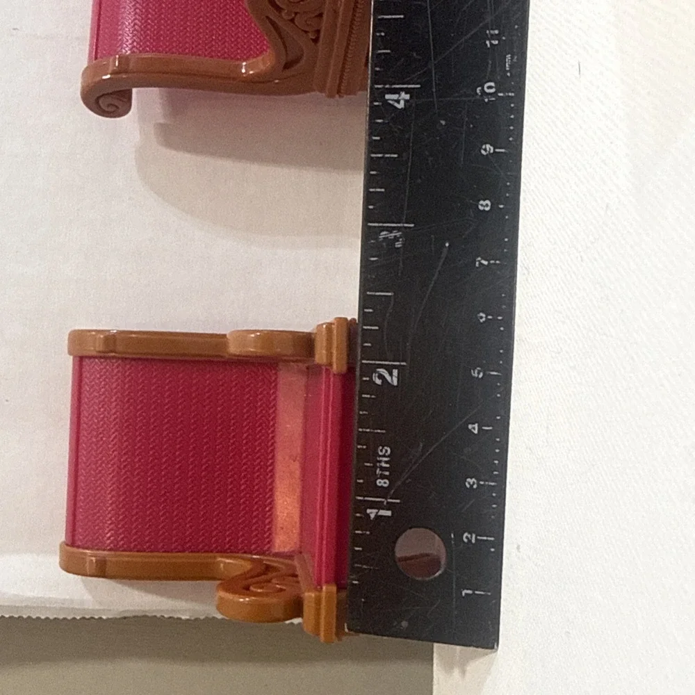 Fisher-Price‎ Loving Family dollhouse furniture Dining Room Table Red Chairs